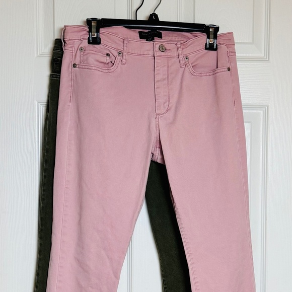 Pair of Banana Republic Skinny Fit Jeans Pink Green EUC, Size 8/29 - Picture 1 of 12